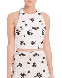 Alice + Olivia Lace Racerback Cropped Top