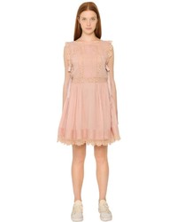 RED Valentino Cotton Voile Crochet Lace Dress