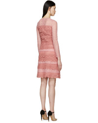 Burberry Prorsum Pink Tiered French Lace Dress