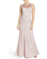 JS Collections Illusion Lace Gown
