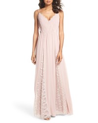 Hayley Paige Occasions Lace Chiffon Gown