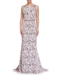 J. Mendel Sleeveless Lace Gown Rose Clair
