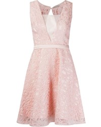 Pink Lace Fit and Flare Dress