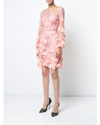 Marchesa Notte Lace Fitted Dress