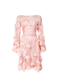 Marchesa Notte Lace Fitted Dress