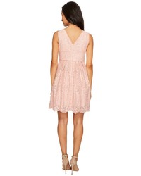 Adrianna Papell Petite Ella Mosaic Lace V Neck Fit And Flare Dress Dress