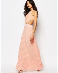 Foxiedox Lucilla Maxi Dress With Lace Up Cutout Detail
