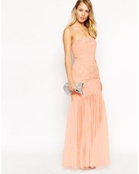 Jarlo Tall Felicity Bandeau Maxi Dress With Ruched Bodice And Tulle Skirt