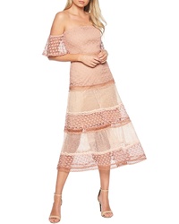 Bardot Kristen Off The Shoulder Lace Midi Dress
