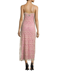 Self Portrait Apparel Self Portrait Sleeveless Lace Midi Dress Nudepink