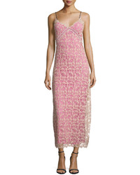 Self Portrait Apparel Self Portrait Sleeveless Lace Midi Dress Nudepink