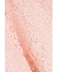 Rebecca Vallance Testa Apron Guipure Lace Midi Dress Pink
