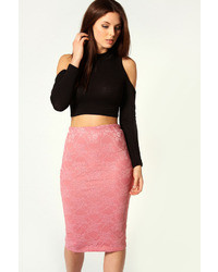 Boohoo Felicity Lace Midi Skirt