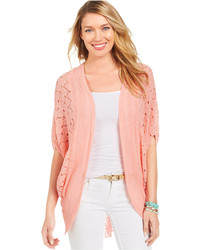 Pink Lace Open Cardigan