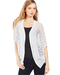 Ny Collection Pointelle Knit Lace Back Cardigan