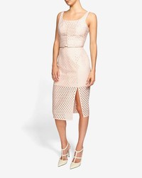 Exclusive for Intermix For Intermix Embroidered Lace Pencil Skirt Pink