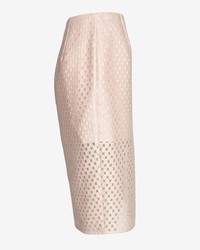 Exclusive for Intermix For Intermix Embroidered Lace Pencil Skirt Pink
