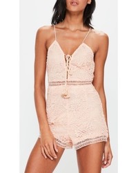 Missguided Lace Up Romper