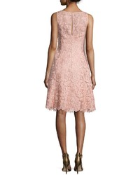 Aidan Mattox Bato Sleeveless Lace Sheath Dress Apricot