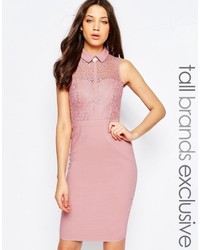 Paper Dolls Tall Lace Pencil Dress With Collar Detail