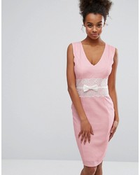 Paper Dolls Pink Bodycon Dress With Lace Middle