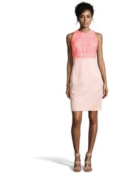 Hayden Pink Lace And Tweed Sleeveless Sheath Dress