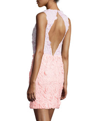 Cynthia Rowley Sleeveless Colorblock Lace Dress Soft Pink Coral