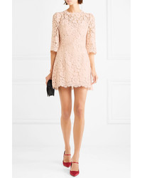 Dolce & Gabbana Crystal Embellished Corded Lace Mini Dress
