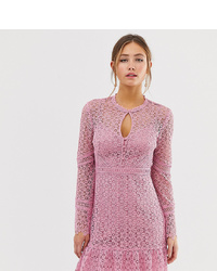 Forever New Lace Mini Dress With Laddering Detail In Pink