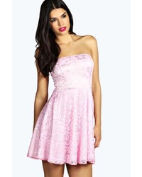 Pink Lace Skater Dress
