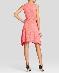Adrianna Papell Dress Sleeveless V Neck Fit And Flare Lace