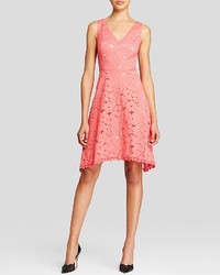 Adrianna Papell Dress Sleeveless V Neck Fit And Flare Lace