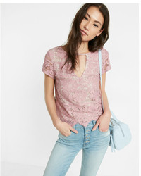 Express Lace Cut Out Short Sleeve Tee