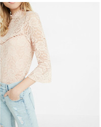 Express Petite Lace Bell Sleeve Tee