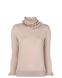 Barrie Flying Lace Cashmere Turtleneck Pullover