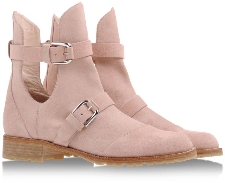 light pink ankle boots
