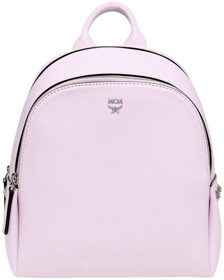 mcm pink leather backpack