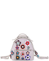 Fendi Mini Allover Flowers Backpack Taupe
