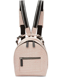 MSGM Pink Croc Embossed Small Backpack