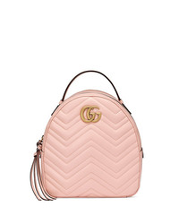 Gucci Pink Gg Marmont Leather Backpack