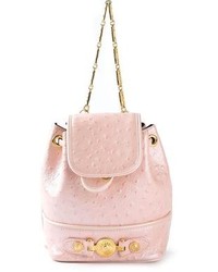 Versace Gianni Vintage Ostrich Skin Effect Mini Backpack