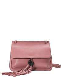 Gucci Bamboo Daily Leather Flap Shoulder Bag Soft Pink