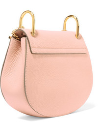 Chloé Drew Mini Textured Leather Shoulder Bag Blush