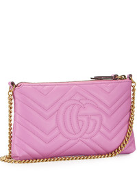 Gucci Gg Marmont Mini Matelass Chain Bag Bright Pink