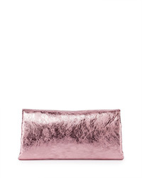 Roger Vivier Ines Metallic Small Pochette Bag Pink