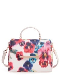 Ted Baker London Expressive Pansy Faux Leather Top Handle Satchel Pink