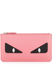 Fendi Monster Eye Leather Pouch Bag Pink