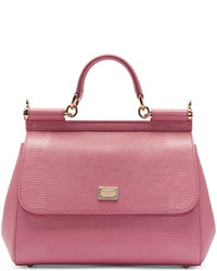 Dolce & Gabbana Pink Embossed Medium Miss Sicily Bag