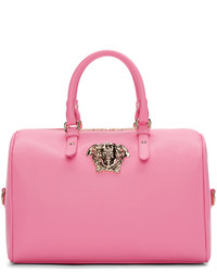Versace Pink Leather Medusa Head Duffle Bag
