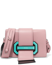 Prada Ribbon Plexi Leather Shoulder Bag Pink
